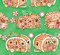 3 Wishes Christmas Gingerneering Gingerbread Campers on Green 100% Cotton By the yard